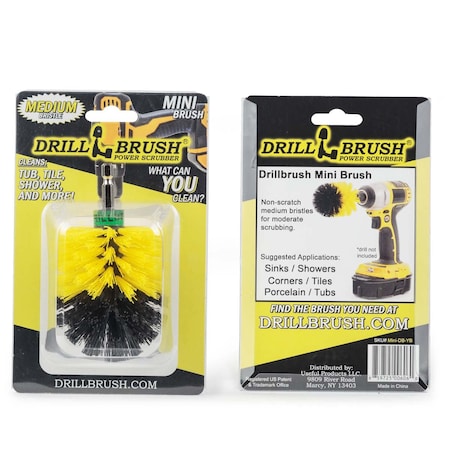 Drill Brush Power Scrubber By Useful Products 5 in W 5 in L Brush, Yellow Mini-DB-YB